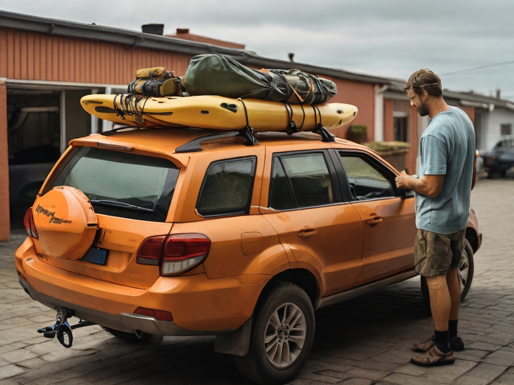 man transporting fishing kayak